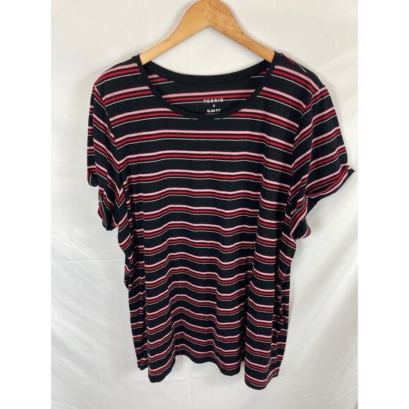 Torrid Slim Fit Feather Light Slub Crew Neck Raglan Cuffed Sleeve Tee Size 4X - Picture 3 of 8